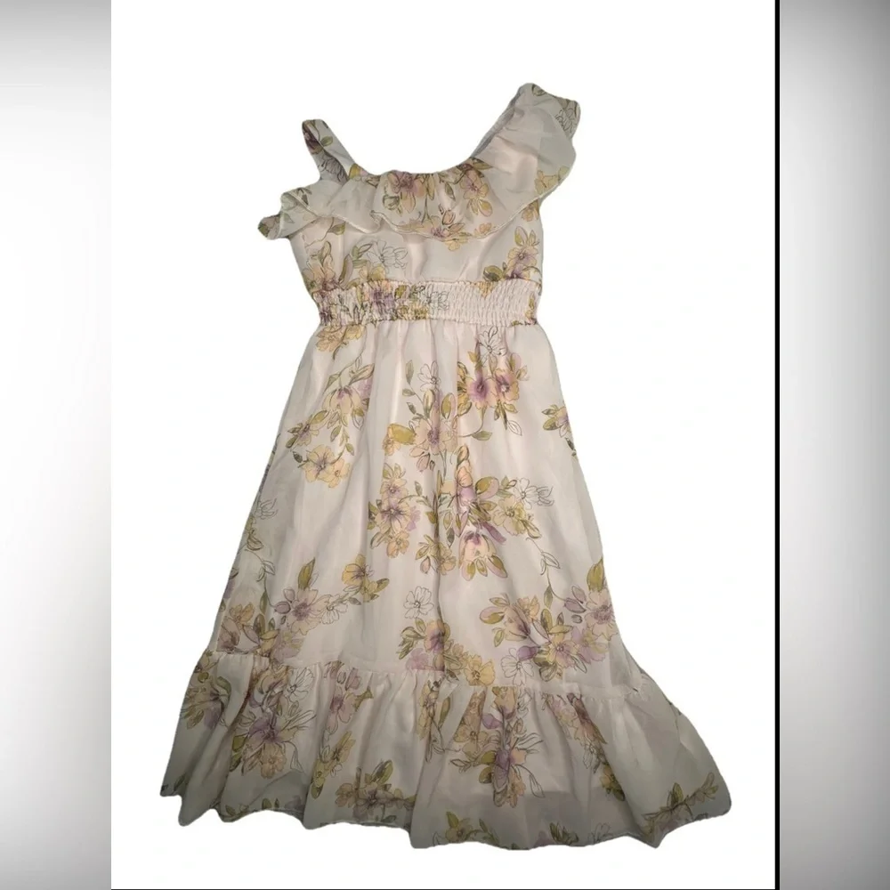 Zenzi- Cream colored Floral girls dress Kids Sizes choose your size